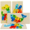 fundabär - Puzzle in legno per bambini piccoli (set da 4 pezzi) Giocattolo educativo per l'apprendimento con motivi di animali secondo Montessori