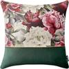 ROOM99 Blossom 45 x 45 cm federa decorativa per cuscino, federa decorativa per cuscino, decorazione per camera da letto, soggiorno, velluto verde scuro