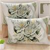 PETTI Artigiani Italiani - Coppia di Federe Cuscino 50x30 cm in Microfibra, Cuscini Arredo Camera da Letto, Divano, Salotto, Set 2 Fodere Copricuscino, Federa Floreale Salvia, 100% Made in Italy