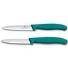 Victorinox Swiss Classic Set 2 Coltelli: da Pomodoro e Spelucchino, Verde | Ideale per frutta, verdura e pane, lame in acciaio inox da 11 cm e 8 cm, manico ergonomico, Swiss Made