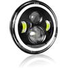 AUXTINGS Faro LED da 7 pollici, 1 proiettore rotondo, faro LED Halo da 18 cm, fascio alto/basso, DRL, lampeggiante ambra, compatibile con JP Wrangler JK TJ CJ, compatibile con Chevy e Miata