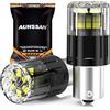 AUHSSAN BAU15S PY21W Lampadine LED, 6000K Xenon Bianco 6.5W 12V 24V Super Luminoso per Auto LED Backup Luci Inverse, Luci di Retromarcia, Luce Di Parcheggio, Lampadina a Coda (2 Pezzis)