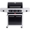 Barbecook Siesta 412 - Black Edition, Barbecue A Gas Professionale con 4 Fuochi Multifunzione, BBQ a Gas con Tavolino e Vassoio di Raccolta, Barbecue da Giardino, Facile da Spostare