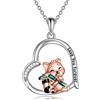 JERWLI Collana con ciondolo a forma di panda rossa in argento sterling 925, con ciondolo - Simpatico regalo per donne e ragazze, 1.10*0.80 inch, Argento sterling