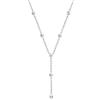 Elli Collana Donne Catena a Y Cerchio Geo con Cristalli in Argento Sterlino 925