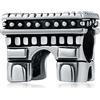 GLOWDAS Charms Arco di Trionfo Fit Bracciale da Viaggio Pandora, Antico 925 Argento Sterling Parigi Arco di Trionfo Perline, Francia Punto di riferimento Fascino Regali per le Vacanze Estive/Pensione/Natale