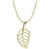 Sofia Milani - Collana da Donna in Argento 925 - Placcata in Oro con Pietra Zircone - Ciondolo a Foglia - N0679