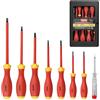 XOOL Set di Cacciaviti Isolati 1000V - 8 Pezzi, Certificati VDE & GS, Punte Magnetiche, Acciaio Cromo-Vanadio, Impugnature Ergonomiche, Medium