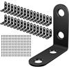 MARICATO Squadrette Angolari, 30 Pezzi 40 x 40 mm Staffe Angolari inox, Staffe Angolari Per Legno 90 Gradi, Staffe A L per Mobili, Scaffali, Tavoli, Rinforzo Resistente per Mensole e Ripiani Nero