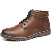 KNBR Stivali da moto da uomo Stivali da taglio classici Chukka Boots Biker Scarpe casual, marrone, 44 EU
