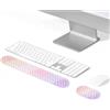 Arisase Poggiapolsi per tastiera, set di poggiapolsi per tastiera e mouse, in gel di silicone, ergonomico, sollievo dal dolore al polso, per ufficio, scuola, casa, computer portatile e mouse (rosa e