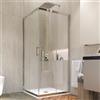 Linea Doccia LineaDoccia Box Doccia Angolare Apertura Scorrevole Rettangolare o Quadrato Vetro 6 MM Trasparente o Opaco Profili in Alluminio Cabina Doccia (VETRO OPACO, 70X80)