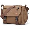 IBALULU Borsa a tracolla uomo, messenger in canvas con tasche e cintura regolabile, vintage hobo unisex. Per lavoro, viaggi e quotidiano (Marrone)