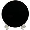 F Fityle Disco di ossidiana nera Specchio Feng Shui per disco da scrivania con supporto Specchio da tasca in ossidiana per Yoga Decorazione della, 6CM