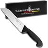 Schwertkrone, set di coltelli da cucina con coltello da chef Santoku e coltello da macellaio professionale, prodotti a Solingen, in Germania, Acciaio INOX Plastica, Santoku