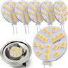 JAUHOFOGEI Lampadina LED Bispina G4 2W 12 volt ac/dc Bianco Caldo - Faretto LED per Cappa Cucina G4 12V 20W - Mini Lampadine LED Attacco G 4 Rotonda 2 Watt per Faretti Incasso - 6 Pezzi
