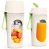 Mexgcom 450 ML Leggero Frullatore Portatile, Con 12 Lame Lame Mini Frullatore Portatile Elettrico, Una Tazza di Doppi Coperchi, Batteria al Litio Ricaricabile Type-C 1500 MAh (Verde)
