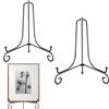 WizeFolk 12 Pollici Ferro Supporto Cavalletto Decorativo,2 Pezzi Portapiatti Porta Foto da Tavolo Pieghevole Supporto Plate Stand Cavalletto,Supporti Piatti da Esposizione Grande,neri