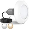 LyLmLe Faro Piscina LED con Filettatura Esterna 2, 12W Lampada LED Piscina 2 Colori Bianco 3000K & 6000K, Ø190mm, 12V AC Proiettore Piscinas per Prefabbricate Vetroresina Fuori Terra Acciaio