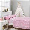 Cotton ARTean Set di Lenzuola per Bambini/Ragazzi, Modello: Givette Pink, per Letto da 90 x 190/200, 50% Cotone, 50% Poliestere, Colore: Rosa