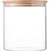 OHEETU Barattoli vuoti da 250 ml, in vetro trasparente, con coperchio in legno, ermetico, da cucina, per zucchero, chicchi di caffè, biscotti, caramelle, tè