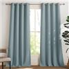 PONY DANCE Tende Camera da Letto Moderne Tenda Oscurante ad Anelli Tenda Termica Isolante Freddo e Caldo Tende Oscuranti per Interni 2 Pezzi L 140 x A 300 cm, Blu Grigiastro