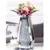 SHYFOY Vaso Decorativo da Interno Vaso Fiori a Specchio Vasos di Cristallo Diamante per la Decorazione Della Tavola Vasi Vetro Moderni, Argento, 30 cm, Non Possono Contenere Acqua