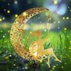 AGOTD Luci Solari Mond Giardino Esterno, Lampada Solare Esterna Metallo LED Sfera di Vetro, Elfe Impermeabile con Puntale