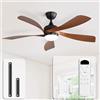 Sofucor 132cm Ventilatore da Soffitto con Luce LED, Dimmerabile 3CCT, Telecomando, 6 Velocità, Timer, Silenzioso Lampada Ventilatore da Soffitto per Soggiorno, Cucina, Camera da Letto