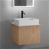 neoro n50 line mobile La: 60 cm con 1 scomparto estraibile, con frontale in rovere profilato, lavabo La: 58 cm bianco opaco, consolle bianco opaco, BN0065WM+BN0461BPO+BN0401WM, n50 [Mobili da Bagno > Mobili con Lavabo Integrato]