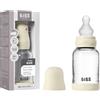 Bibs Biberon in vetro BIBS. Anti-coliche. Tettarella rotonda in Silicone. Favorisce l'allattamento naturale al seno. 120ml, Complete Set - Ivory