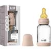 Bibs Biberon in vetro BIBS. Anti-coliche. Tettarella rotonda in lattice di gomma naturale. Favorisce l'allattamento naturale al seno. 120ml, Complete Set - Blush