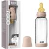 Bibs Biberon in vetro BIBS. Anti-coliche. Tettarella rotonda in lattice di gomma naturale. Favorisce l'allattamento naturale al seno. 240ml, Complete Set - Blush