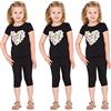 hi!mom Leggings corti da bambina, lunghezza 3/4, in cotone, opachi, elasticizzati, per danza, sport, scuola, estate, leggings per bambini, Nero - Confezione da 3, 2-3 Anni