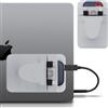 Lacdo Custodia portatile per disco rigido per laptop, custodia stick on a 2 tasche con adesivo riutilizzabile, per San Disk, Samsung, Crucial, custodia rigida per SSD, Grigio