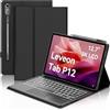 Occtingkind, Tastiera per Lenovo tab P12 2023, Custodia con Tastiera per Lenovo P12 12.7 pollici, Cover con Magnetica Staccabile Retroilluminata Touchpad Bluetooth Keyboard, Italiano, USB C, Nero