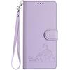 SEAHAI Cover per Honor 200 Lite 5G Portafoglio, Custodia con Carino Gatto in Rilievo Premium PU Pelle Antiurto Case con Kickstand/Slot per Schede/Protezione RFID, Viola