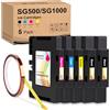 Yongairuink SG500 SG1000 - Inchiostro compatibile con stampanti a sublimazione Sawgrass SG500 SG1000, confezione da 5, 2 nero, 1 ciano, 1 magenta, 1 giallo)