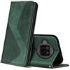 Custodia in pelle Xiaomi Mi 10T Lite 5G verde con supporto, portafoglio