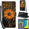 PHINIENLAND Cover per Samsung Galaxy J6 2018 Case PU Pelle Custodia [Kickstand] [Chiusura magnetica] [Slot per Schede], Portafoglio Flip Custodia per Samsung J6 2018,Crisantemo