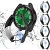 Diruite 4+4 Pezzi Cover per Samsung Galaxy Watch 6 Classic 43mm Pellicola Protettiva,Resistente Graffi PC Custodia*4 & Trasparente Vetro Temperato Pellicola*4 per Galaxy Watch 6 Classic 43mm