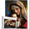 Generic Puzzle da 1000 pezzi con Vergine Maria e Gesù Bambino, per adulti, ad alto dettaglio, arte cristiana, puzzle colorato fai da te, per la decorazione della casa, regali per la famiglia, perfetto per