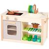 Battat - Divertimento ai fornelli per due e uno - Cucina e mercato - Dimensioni adatte ai bambini - Menu con lavagna e quadranti del forno - 25 Accessori da cucina giocattolo - 2 anni +