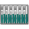 Victorinox Classic Set Posate 12 Pezzi, Coltelli da Tavola 11 cm, Verde | Ideale per pomodori e verdure, 6 coltelli con lama seghettata e 6 forchette, acciaio inox, manici ergonomici