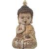 DRW Figura di un Buddha in resina policroma con colori multipli 13x10x23cm