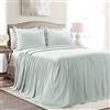 Lush Decor Set copriletto 3 pezzi con gonna a volant, sale marino, regina