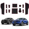 ECOZEN Tappetini Antiscivolo Opel Mokka B/E 2021-2025 Impermeabile antiscivolo Tappetini in Gomma per Console Centrale, Porta Bicchieri, Scanalatura Porta, Opel Mokka Accessori | Rosso