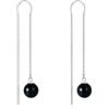 KQF Orecchini a forma di api/luna/ala/rosa/perla/onice per donna in argento Sterling luna gioielli orecchini fili stella luna regalo per donne ragazze, Argento sterling, Onice