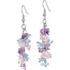 Nupuyai Orecchini pendenti da donna, con pietra di cristallo, con nappa, per guarigione dei chakra, per matrimoni, feste, vacanze, 62 mm, 62x12mm, Pietra Metallo, Quarzo rosa, ametista e acquamarina