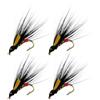 EMSea 4x Mosche Per Trote Bagnate Black Cormorant 10 Ami Adatte Per La Pesca Alla Trota D'acqua
